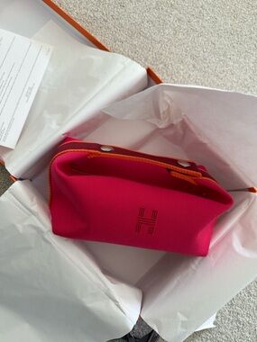 Hermes small Pink Canvas Travel Pouch
